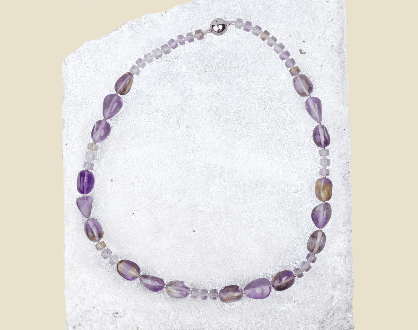 Halsband ametist & ametrin