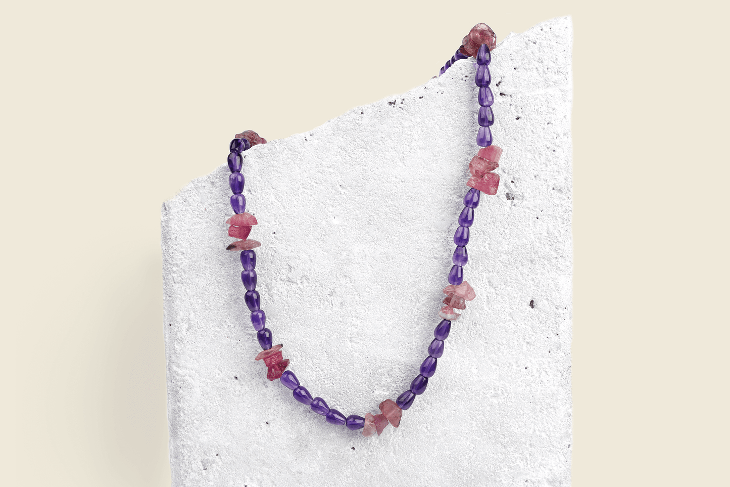 Halsband turmalin & ametist