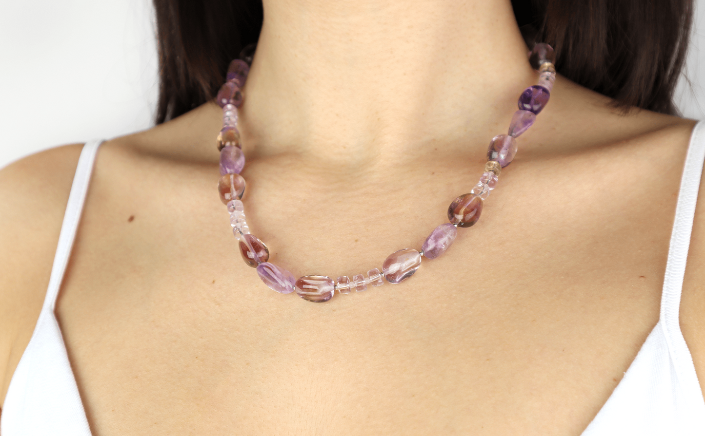 Halsband ametist & ametrin