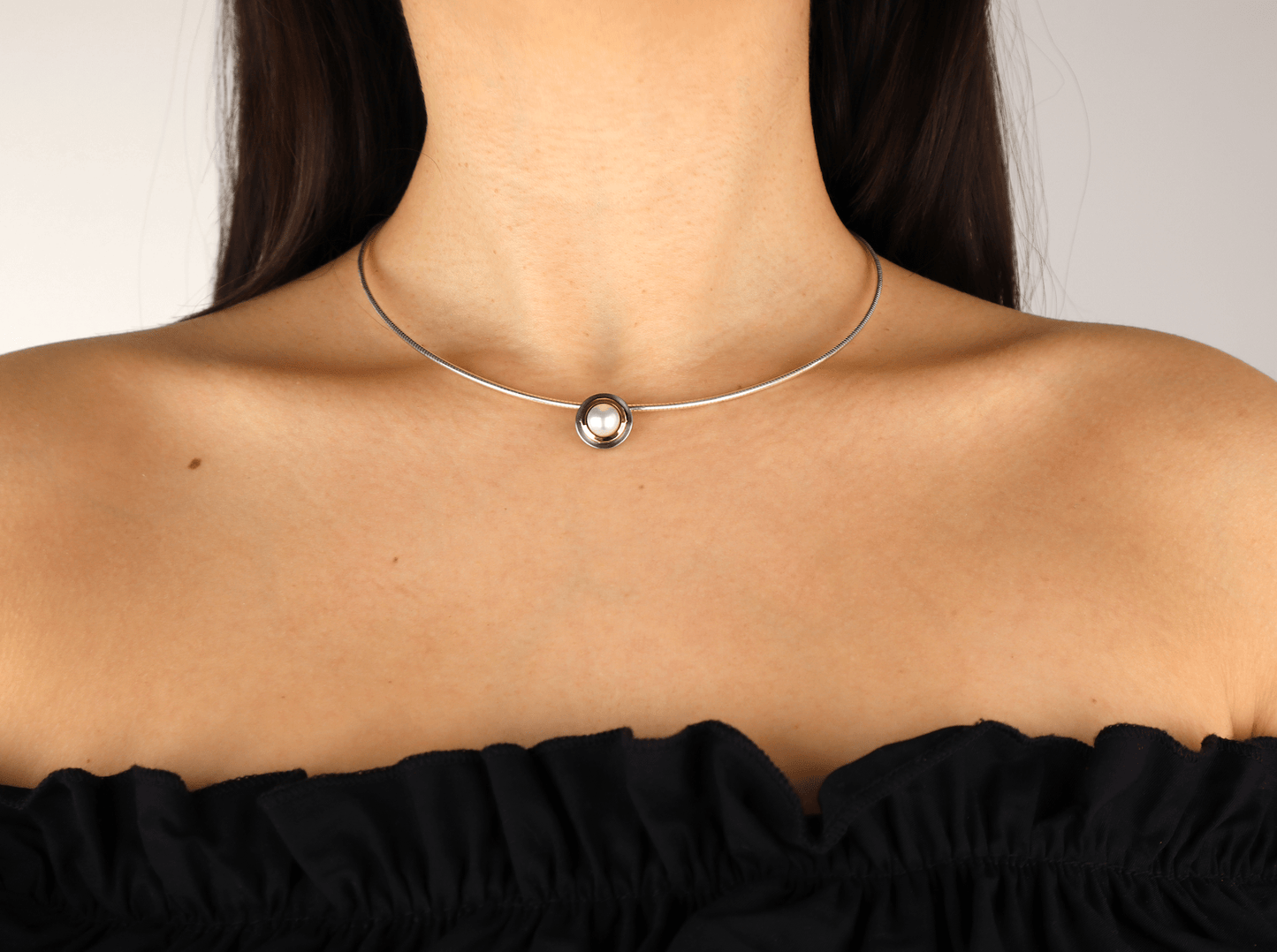 Beatrix halsband silver & rostfritt stål